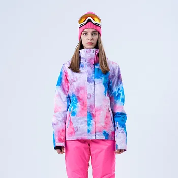 

Gsou snow winter and new style ski wear female windproof warm outdoor climbing pink ski suit