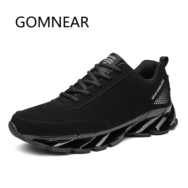 GOMNEAR Men's Breathable Running Shoes Trainers Outdoor Black Running
