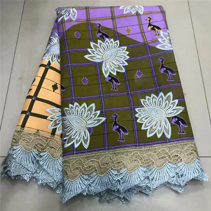 

2018 Hollandais wax with stones embroidery lace trim high quality african guipure lace fabric for wedding ZQ030209