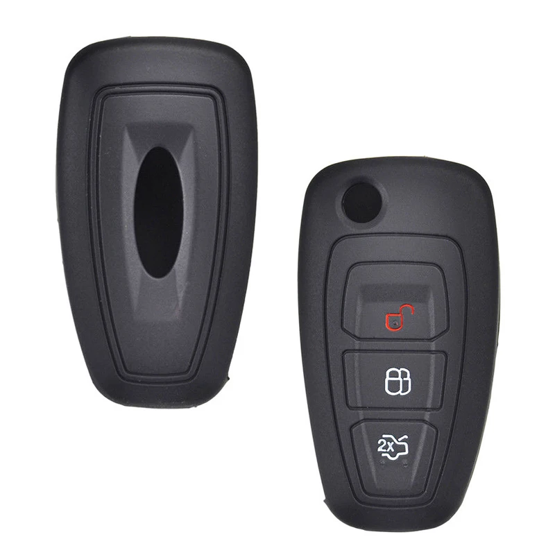 High Protective 3 Button Silicone Key Fob Shell Dedicated Car Key Case Cover For Ford Ranger C-Max S-Max Focus Galaxy