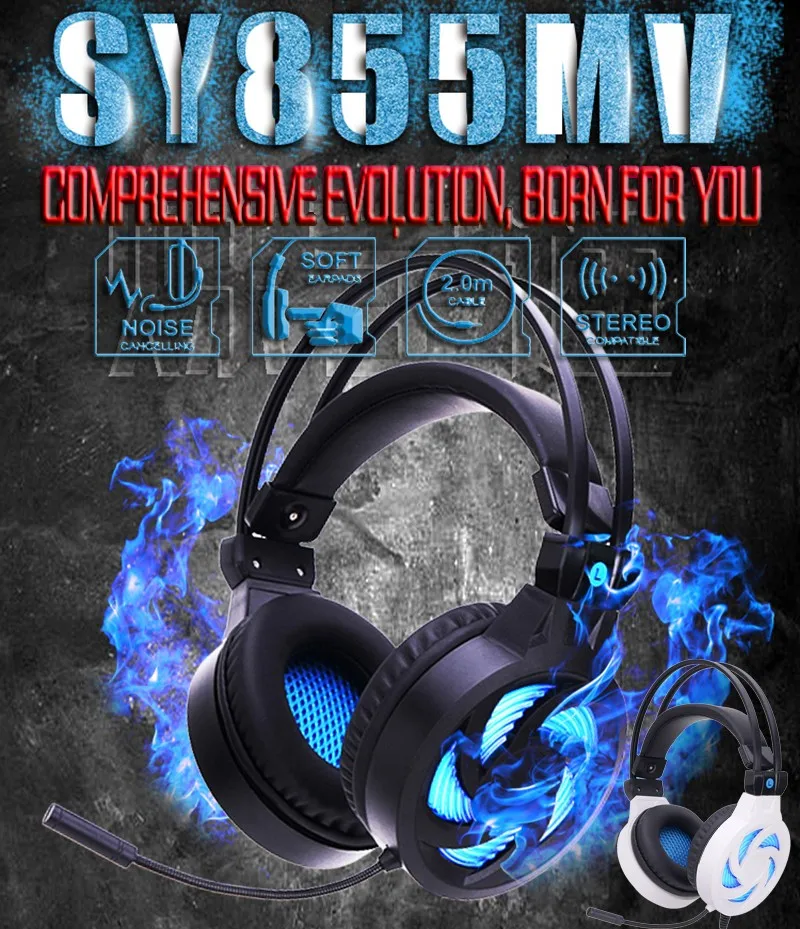 SOYTO Original Wired Gaming Headphones for PC LED Glowing Headset Stereo Bass Fone De Ouvido Auriculares With Mic for Games1