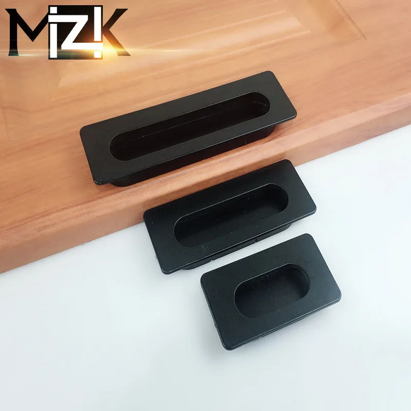 MZK Dark handle sliding door hidden handle space aluminum wardrobe