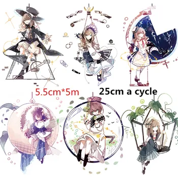 

55mm wide Fresh lovely magic girl Gilding Decoration Washi Tape DIY Planner Diary Scrapbook Masking Tape Escolar