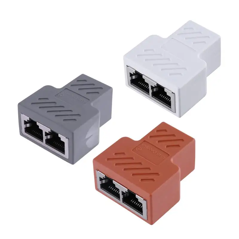 

RJ45 Splitter Adapter 1 to 2 Dual LAN Ethernet Socket Network Connections Splitter Adapter for PCB Board Welding White Orange