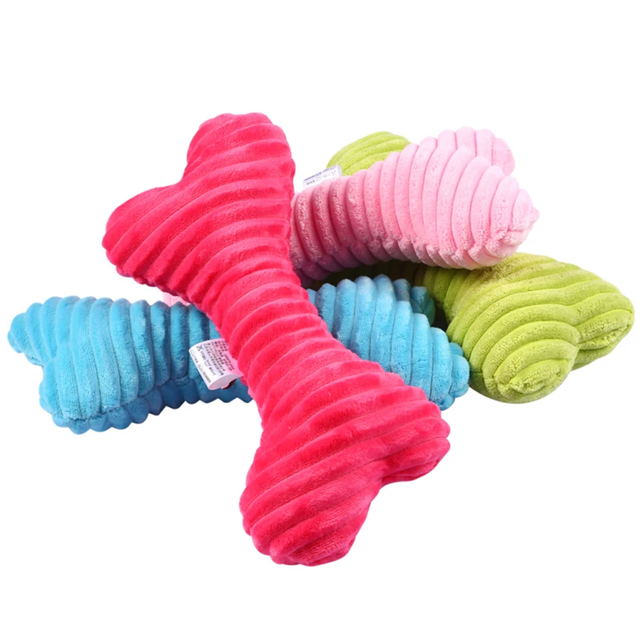 

Rubber Cute Plush Dog Toy Chew Bone Squeaky Squeaker Dog Toys Interactive Pets Toys Juguete Perro Pet Supplies Products 50DC0060