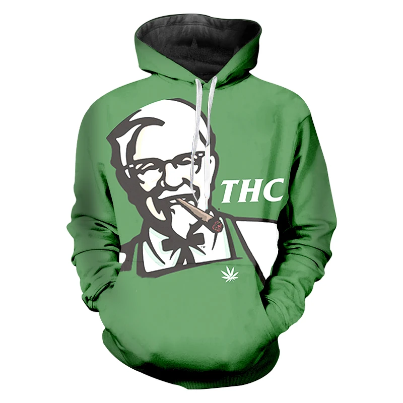 CJLM зеленое худи Новые поступления THC 3D KFC X 420 хлопковая Футболка Мужская модная