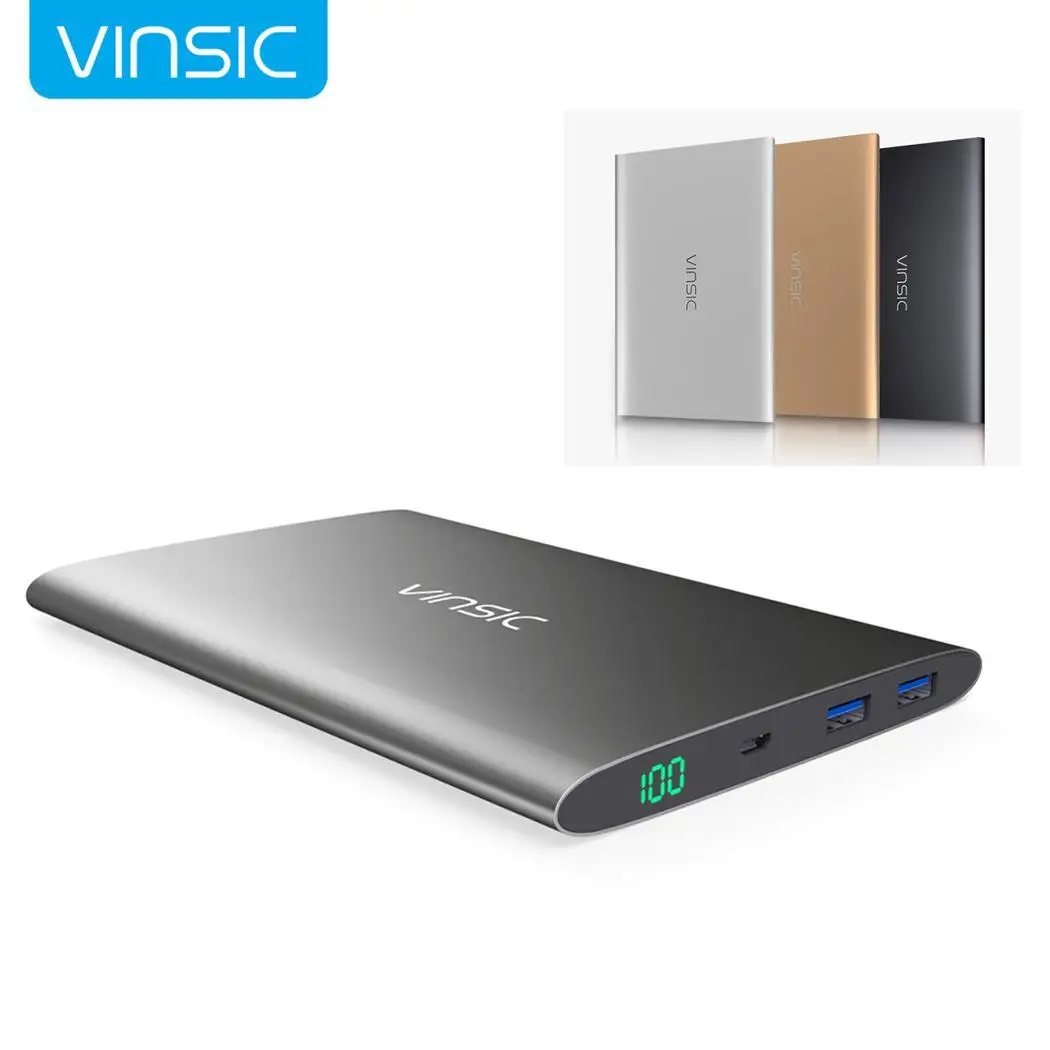 

15000mAh Portable Power Bank Dual USB Ports Mobile Power Bank Digital Display Poverbank For iPhone Xiaomi Gray Gold