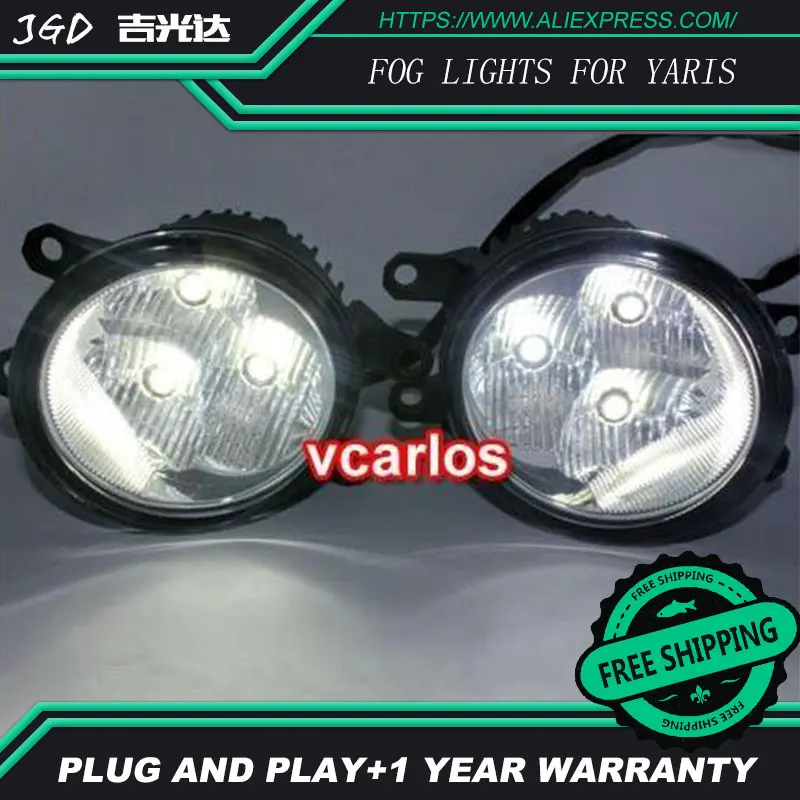 2 шт./пара светодиодный фонарь для Toyota Yaris 2012 Высокая Мощность привело противотуманных фар авто DRL Освещение светодиодные фары