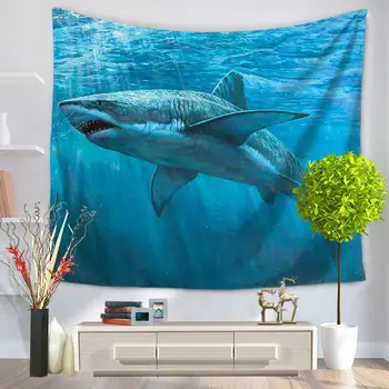 

AHSNME Marine behemoth shark whale Tapestry Marine Shark Series Decorative Tapestry GT1079 75x90cm/150x130cm/150x200cm