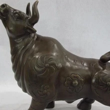 USPS в США S0433 Бронза Медь Фэн-Шуй Деньги Богатство Зодиак Год крупного рогатого скота Бык Быки Коровы Статуя Быка