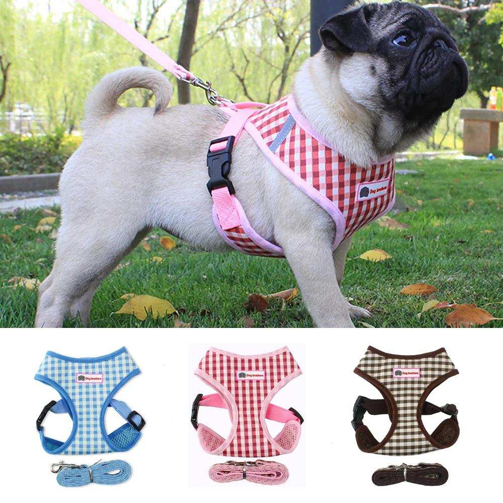 

Dog Cat Harness Leash Set Pet Adjustable Vest Walking Lead Leash for Puppy Polyester Mesh Harness for Small Medium Dog Chien