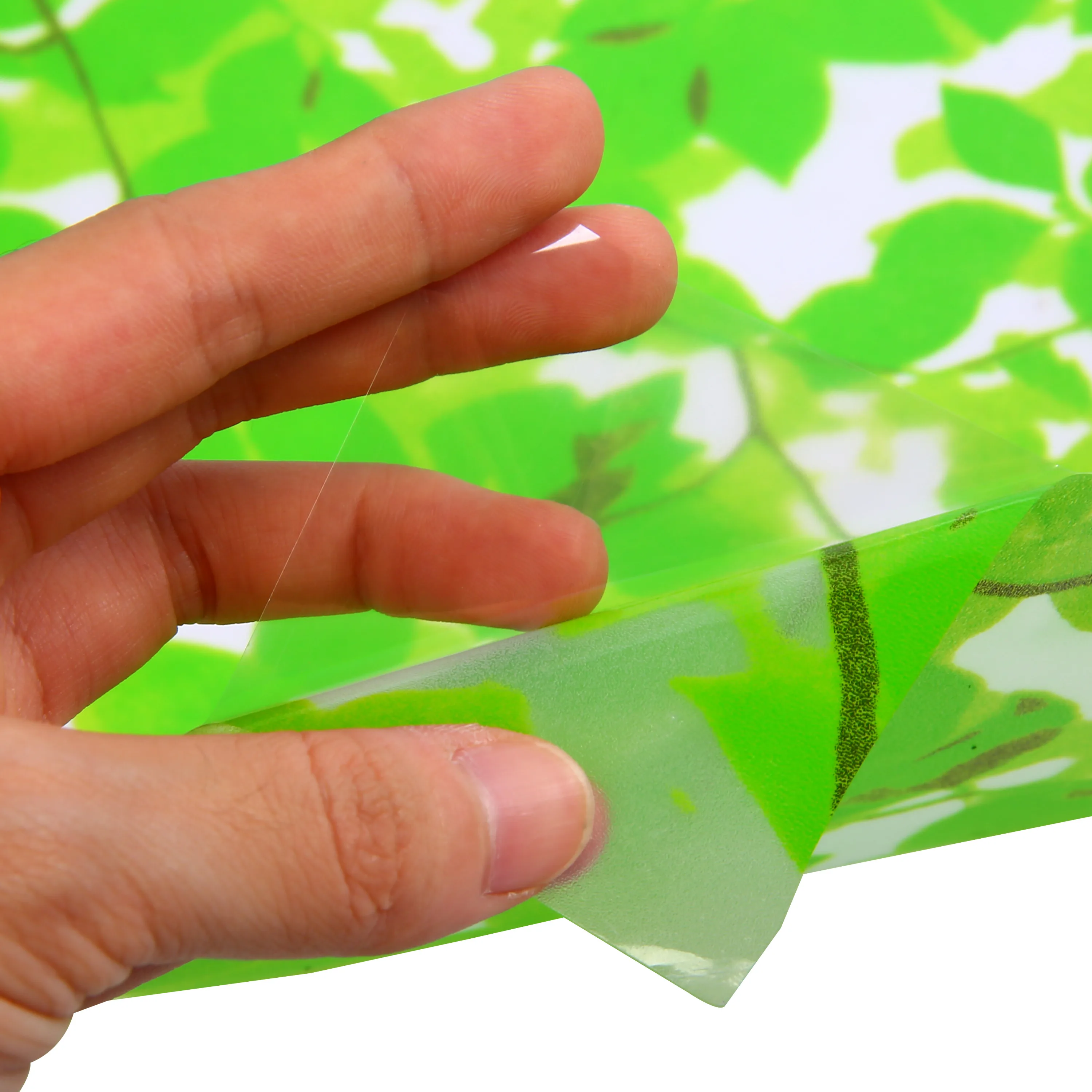 45*200cm Adhesive Green Leaves Window Film Privacy Glass Frosted Window Sticker For Home Decorations