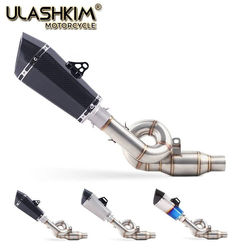 

Motorcycle Full System Exhaust Muffler Escape Middle Link Contact Pipe Slip On For Kawasaki Z800 2012-2016