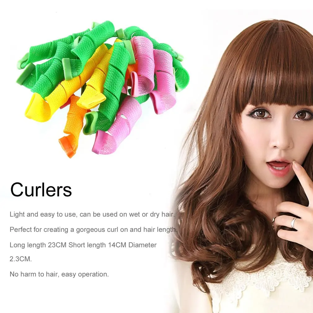 

18Pcs Plastic Magic Hair Curler Rollers + 2pcs Pear Head Hooks Kit for Wet or Dry Hair DIY Wave Curler Hair Styling Tools