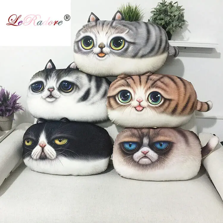 Leradore Творческий Чехлы для подушек плюшевые игрушки жира кошка кукла Nap Подушки Детские Подушки диван офис Домашний декор и моющиеся талии