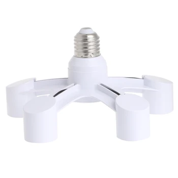

5 In 1 E27 To E27 Base Socket Splitter LED Light Lamp Bulb Adapter Holder