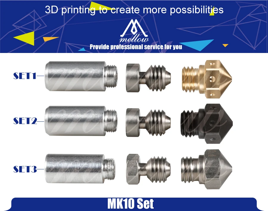 Детали для 3D принтера 1 комплект Высокое качество микро швейцарская MK10 насадка для Swiss Hotend комплект mk10 латунная M7 насадка для Flashforge/CTC/Wanhao