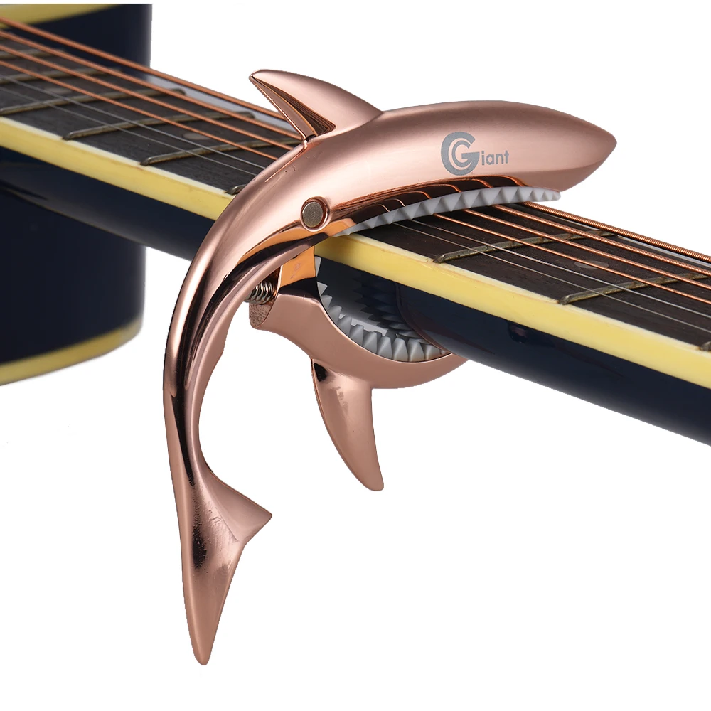 Clip on Shark Guitar Capo Clamp Zinc Alloy Silicon Pad for Acoustic