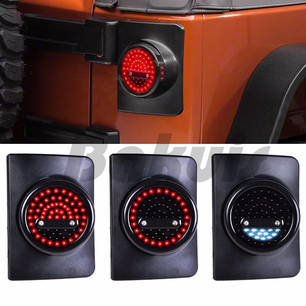 Для Jeep Wrangler JK JKU светодиодный круглый задний светильник s, привлекательный дизайн и повышенная безопасность транспортного средства, ходовой/тормозной светильник, сигнал поворота