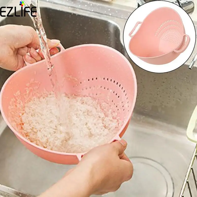 

Kitchen Wash Rice Sieve Plastic Vegetables Fruit Drain Rack Wash Rice Sieve Vegetables Basket Kitchen Strainer Tools CFA8951