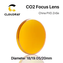 Cloudray China CO2 ZnSe Focus Lens Dia.18 19.05 20 mm FL38.1 50.8 63.5 101.6 127mm 1.5 - 4\" for Laser Engraving Cutting Machine