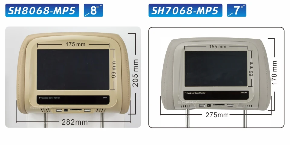 Новинка! 8 дюймов автомобильный подголовник монитор MP5 видео плеер с ик FM сенсорный экран телефон зарядка SH8068-P5