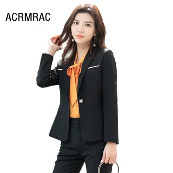 

Women suits Slim spring Long sleeve jacket pants 2-piece set OL Formal Business Women pants suits Woman set suits 1903