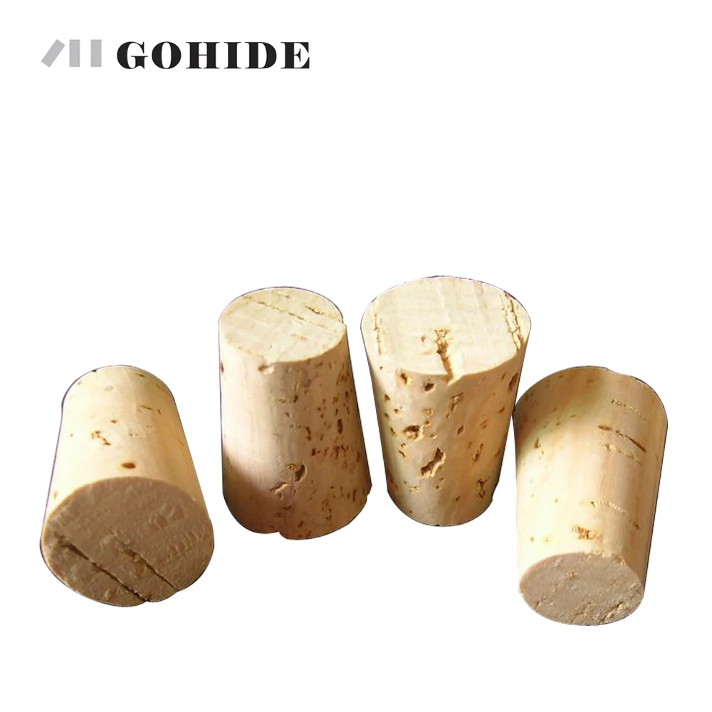GUH 50pcs/lot Real Natural Cork With Natural Wooden Corks Holes Wine Stopper Bottle Corks