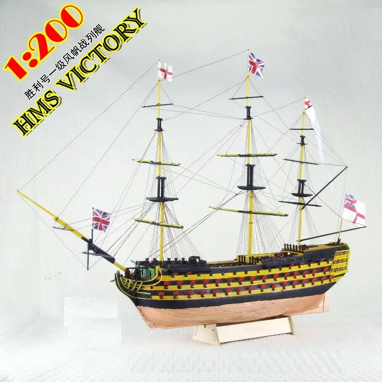 HMS Victory 1765 Западный деревянный парусник Британский Королевский Темно-синий комплект модели корабля