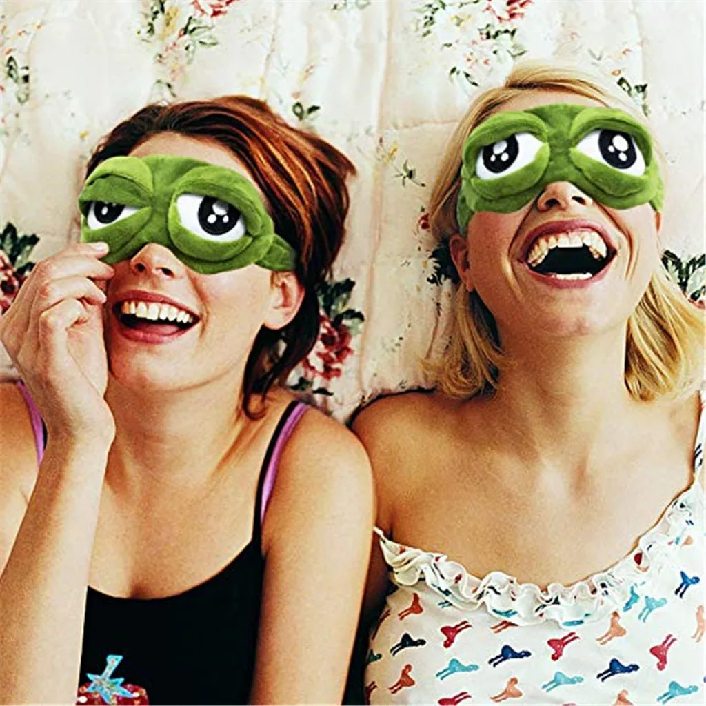 

2PC frog eye mask Cute Eyes Cover The Sad 3D Eye Mask Cover Sleeping Rest Sleep Anime Funny Gift Size 20*10cm Dropping Z531