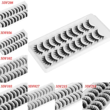 Новинка, 10 пар, искусственные норковые ресницы, 3D натуральные накладные ресницы, 3d норковые ресницы, мягкие ресницы для наращивания, набор для макияжа, Cilios Maquiagem