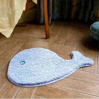

50*70CM Cute Baby Whale Design Carpet Pad Soft Fiber Floor Mats Water Absorption Mat Room Kitchen Balcony Decorations