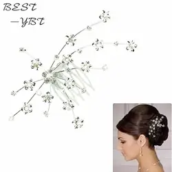 Новые серебряные Личность Кристалл Свадебные ювелирные изделия повязка волос ювелирные изделия зажим для волос аксессуары лучшее
