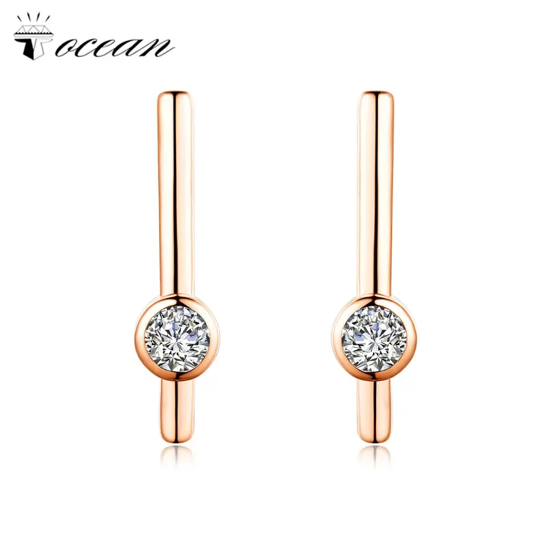 

Tocean Rose Gold Color Cubic Round Simple Jewelry Wedding Stud Earring for Women AAA Zircon Engagement Accessories Gift EM118