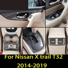 Для Nissan X trail T32 X-trail- зубчатая панель держатель стакана воды внутренняя дверная ручка воздушная розетка рама автомобиля интерьерные товары
