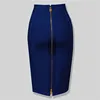 High Quality Black Red Blue Orange Zipper Bodycon Rayon Bandage Skirt Day Party Pencil Skirt ► Photo 2/6