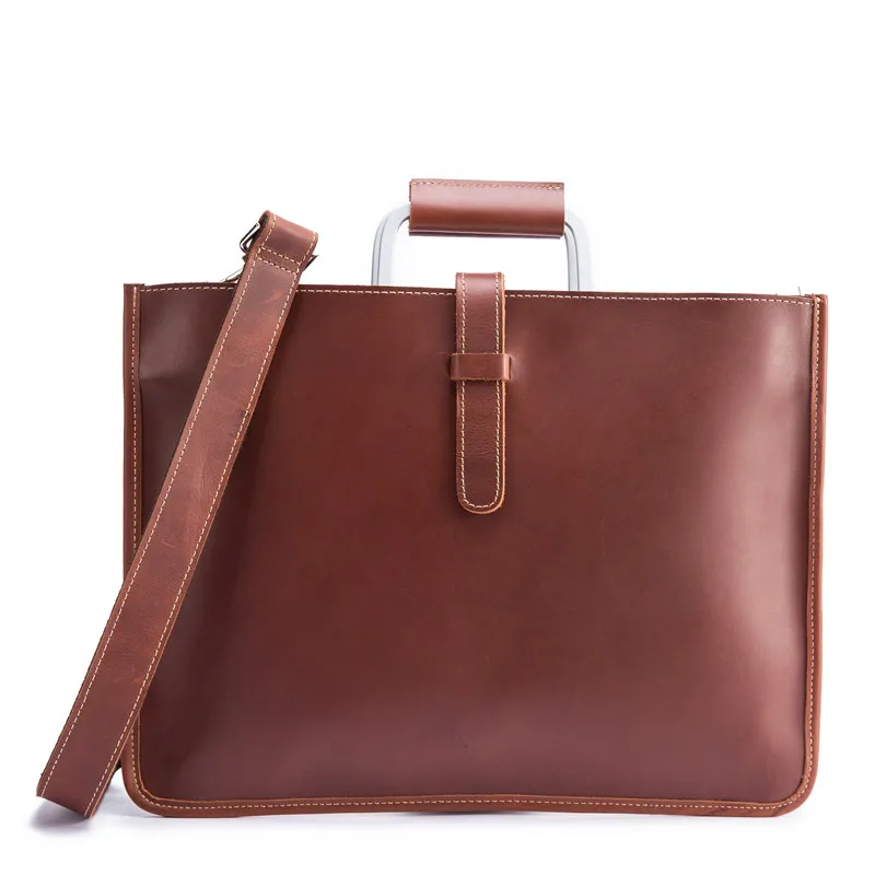 

Crazy Horse Men's Briefcase Genuine Leather Luxury Messenger Bag Male Business Handbag Vintage Shoulder Casual Tote for Document