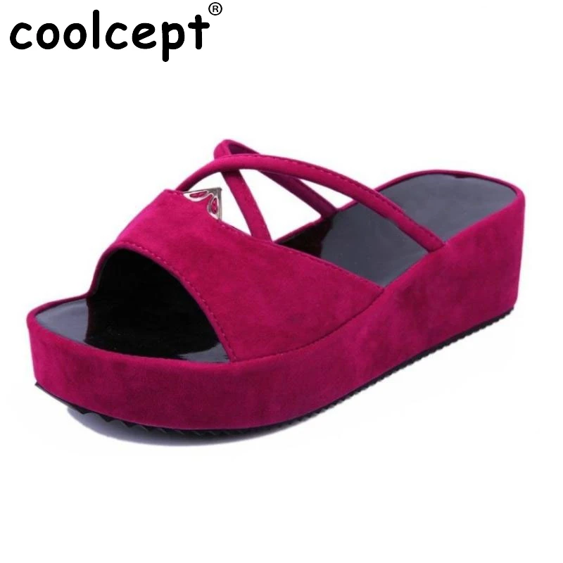 

New Design Women Shoes Women Sandals Wedge Heels Platform Slip On Summer Shoes Solid Color Fashion Casual Beach Shoes Size 35-39