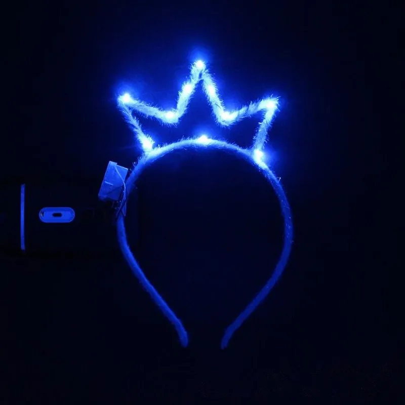 Женские Девушки тиара корона принцессы мигающий светильник светодиодный повязки на голову курица вечерние аксессуары для волос Свадебные украшения