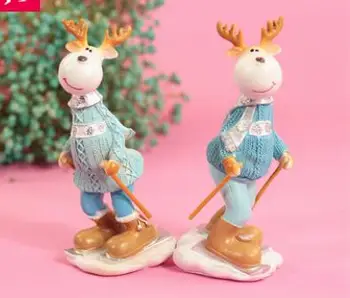 

Car accessories creative decoration baked cake decoration household couples set out elk interior students culpture statue