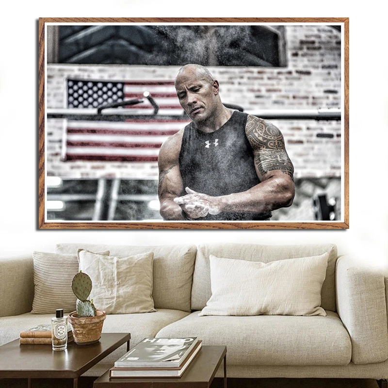

Posters and Prints The Rock Dwayne Johnson Workout Fitness Bodybuilding Poster Wall Art Picture Canvas Painting Room Home Decor