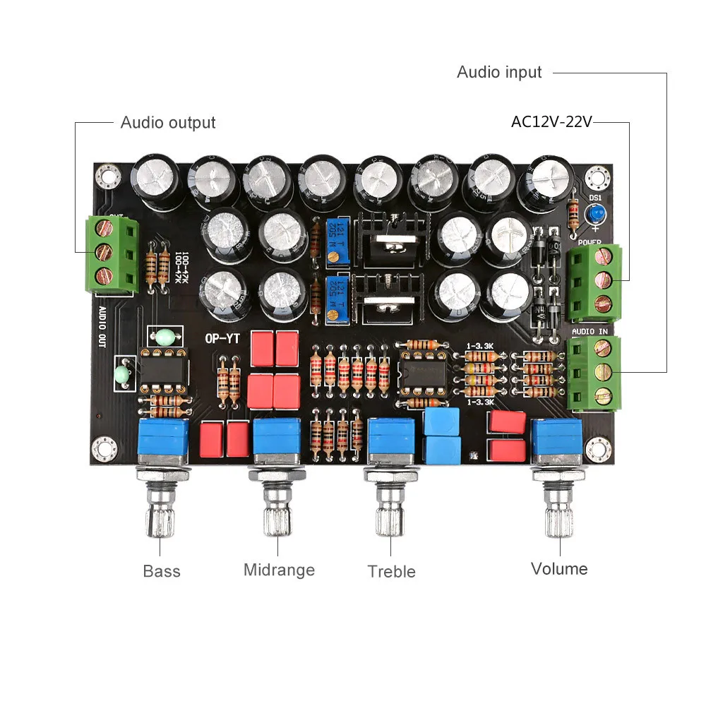 AIYIMA NE5532 OP AMP тон усилитель предусилитель Регулятор громкости доска HIFI предусилитель тон доска двойной AC12V-22V для усилителя DIY