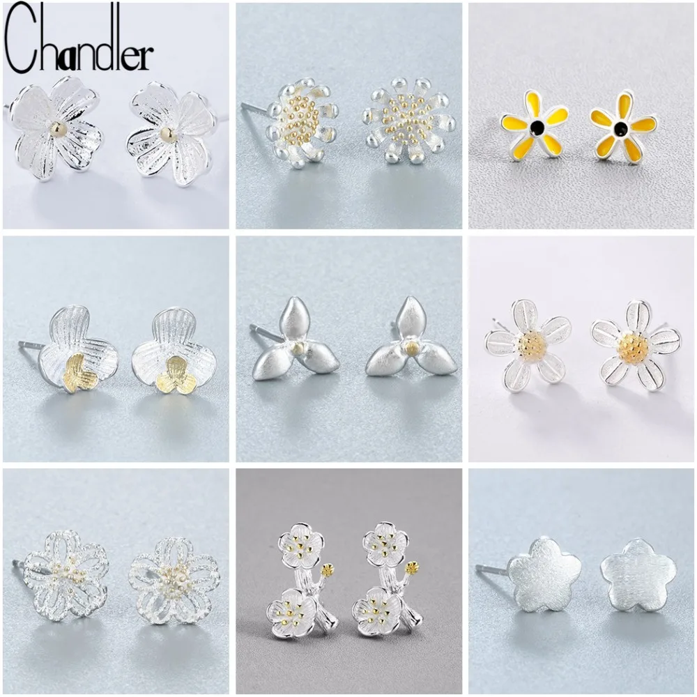 

Chandler Blossom Flower Earring Flora Stud Earrings For Women Boucle d'oreille Simple Flower Findings Wholesale