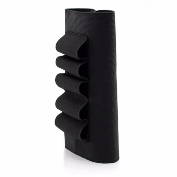 

1Pcs 5 Shell Slots Buttstock Hunting Cartridge Holder Elastic Loops Airsoft Military Ammo Waist Sleeve Pack