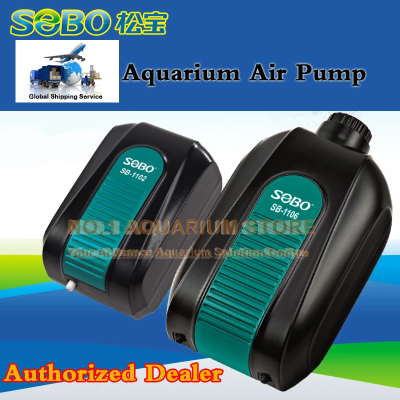 SOBO тихий аквариум воздушный насос кислородный пруд аэратор воды аквариум SB-1102 SB-1106 3,5 Вт/5,8 Вт авторизованный дилер