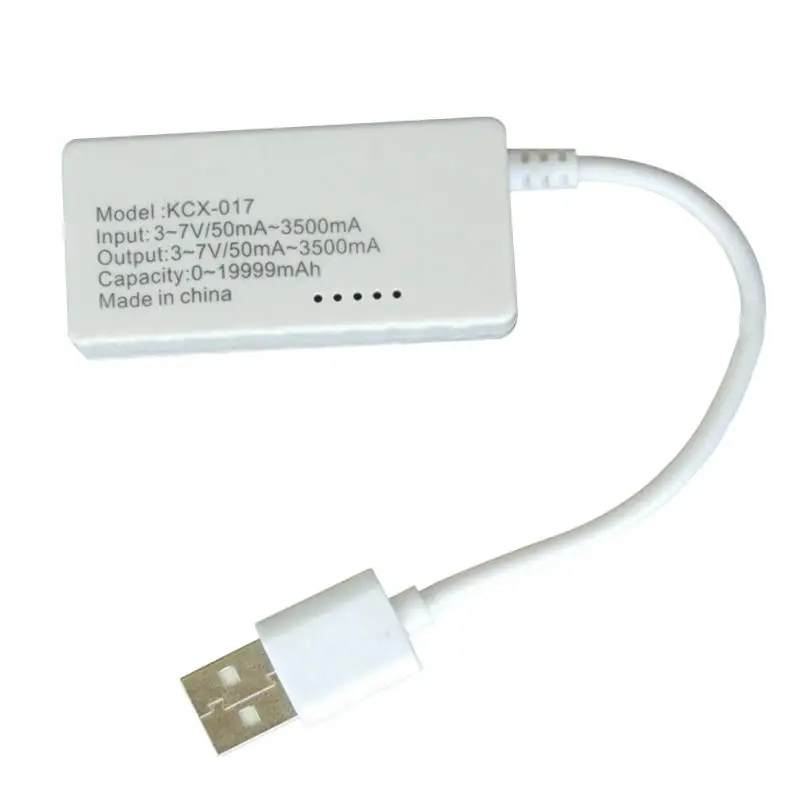 0-19999 мАч Диапазон емкости USB Белый точный индикатор зарядного устройства тест скорости напряжение/ток тест er KCX-017 мини измерительные инструменты