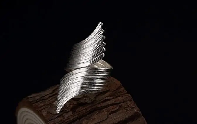 

Sterling S925 silver rings 925 wing vintage trendy ring