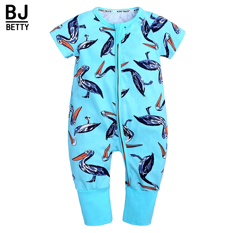 

2019 Newborn baby girl rompers cartoon Short Sleeve Summer baby Boy clothes infant soft overalls toddler jumpsuits 0-2 BBR2259