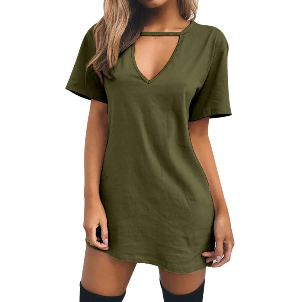 choker neck t shirt dress