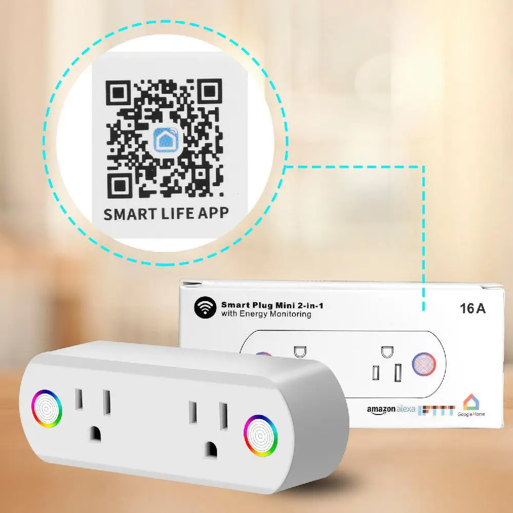 Studyset Двойная Розетка WiFi умная розетка дистанционный выключатель питания для Alexa/Google Home US Plug
